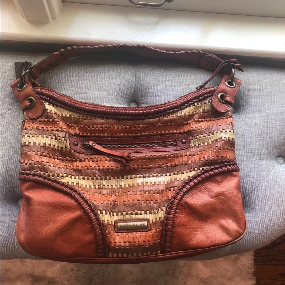 Isabella Fiore Authentic Woven Leather Shoulder Bag
